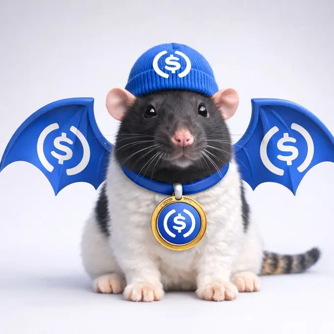 CatBatHatFatRat: a fat rat-faced cat with bat wings and a blue knit hat, floating and looking straight at you